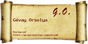 Gévay Orsolya névjegykártya